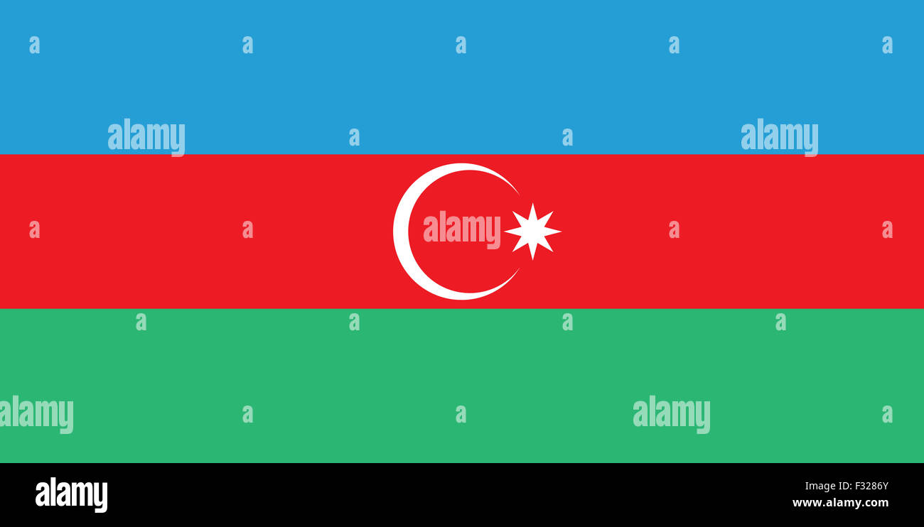 Bandiera dell'Azerbaigian, nazionale paese simbolo Illustrazione illustrazione vettoriale Foto Stock