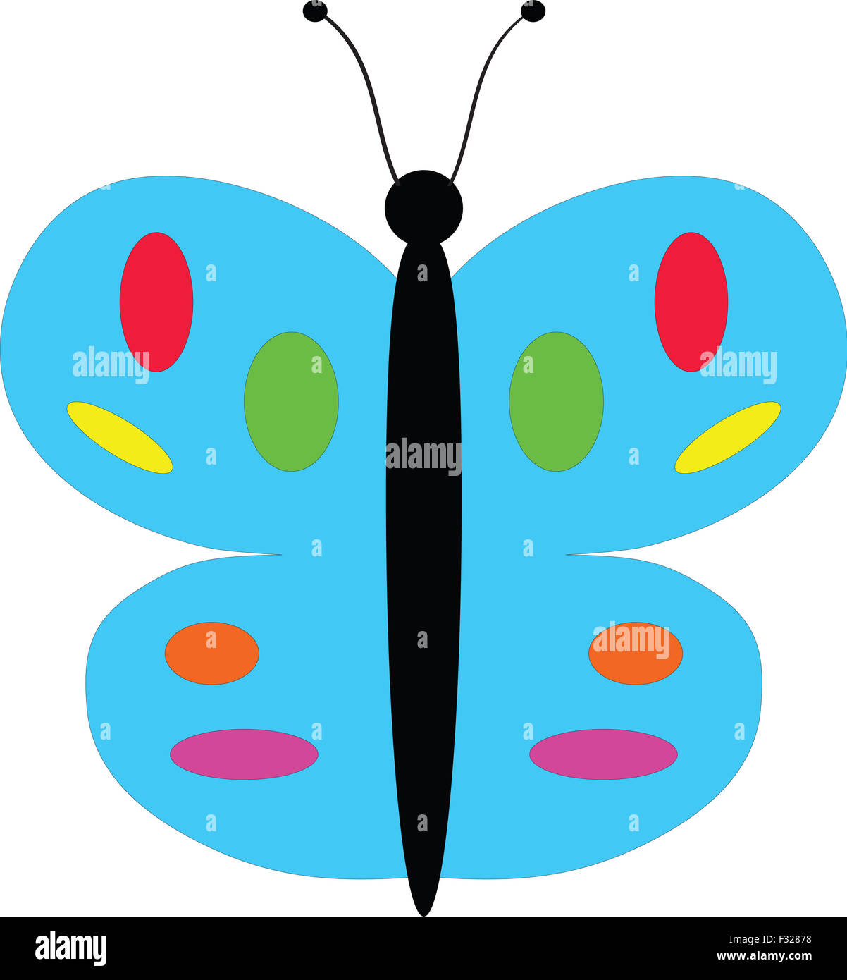 Un disegno vettoriale rappresenta farfalla colorata logo design Foto Stock