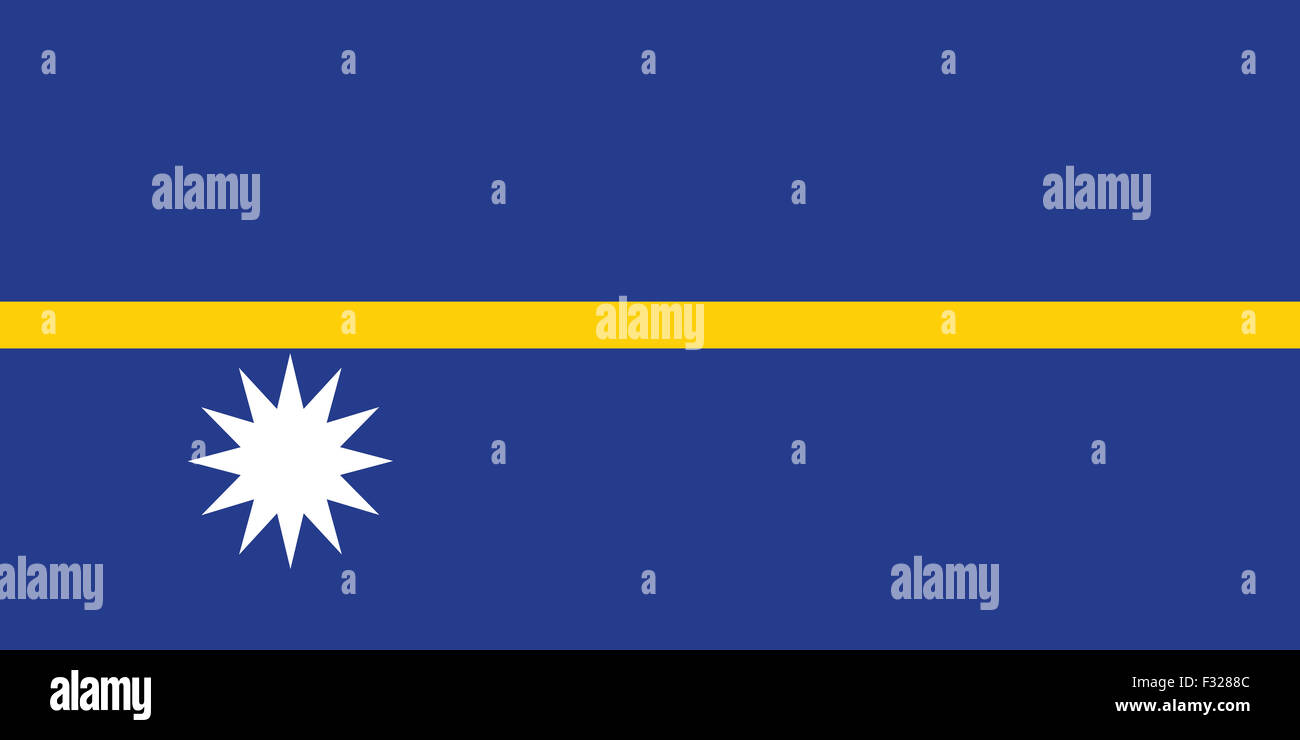 Nauru bandiera nazionale. Illustrazione Vettoriale di Nauru bandiera Foto Stock
