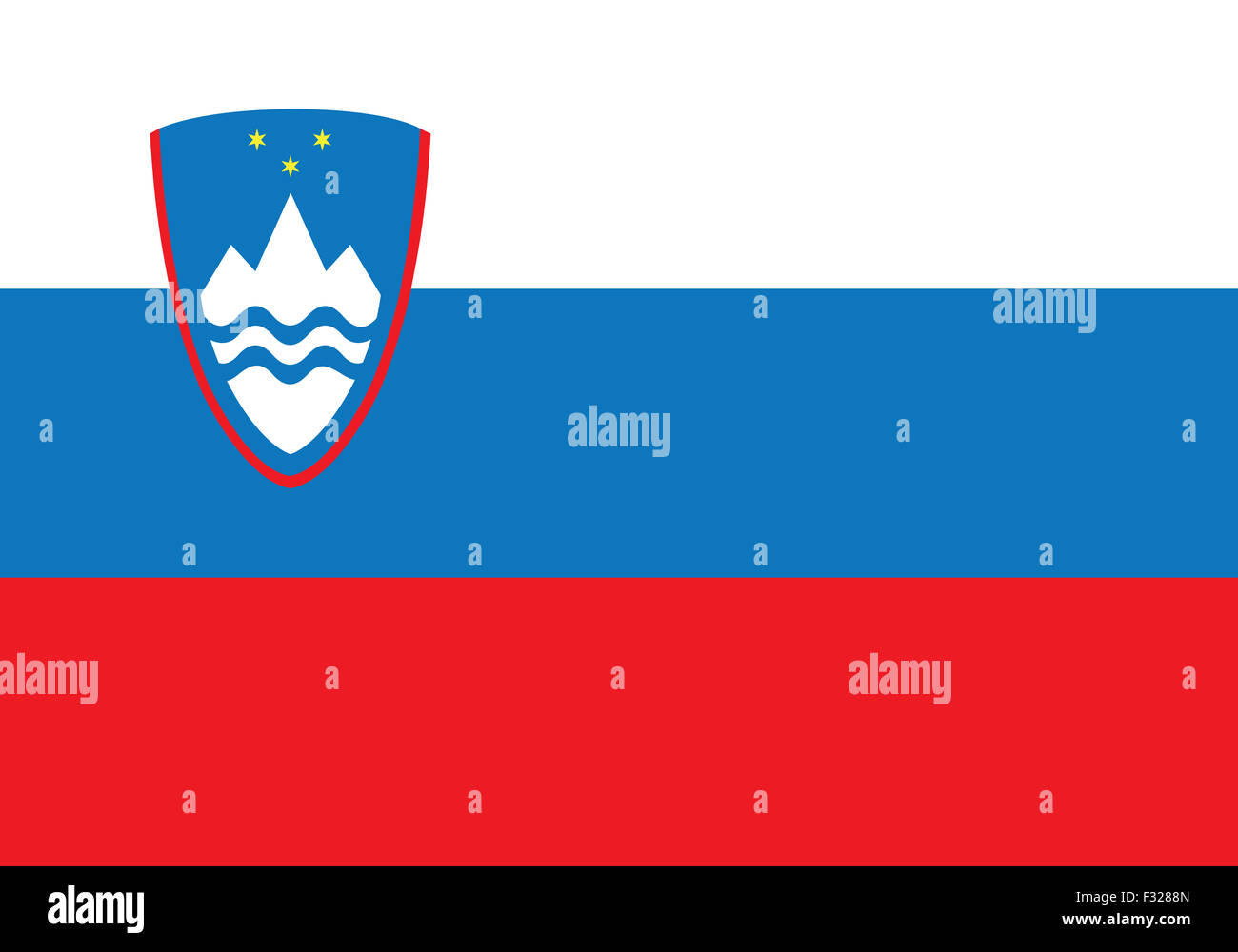 Bandiera della Slovenia. Bandiera della Slovenia illustrazione vettoriale Foto Stock