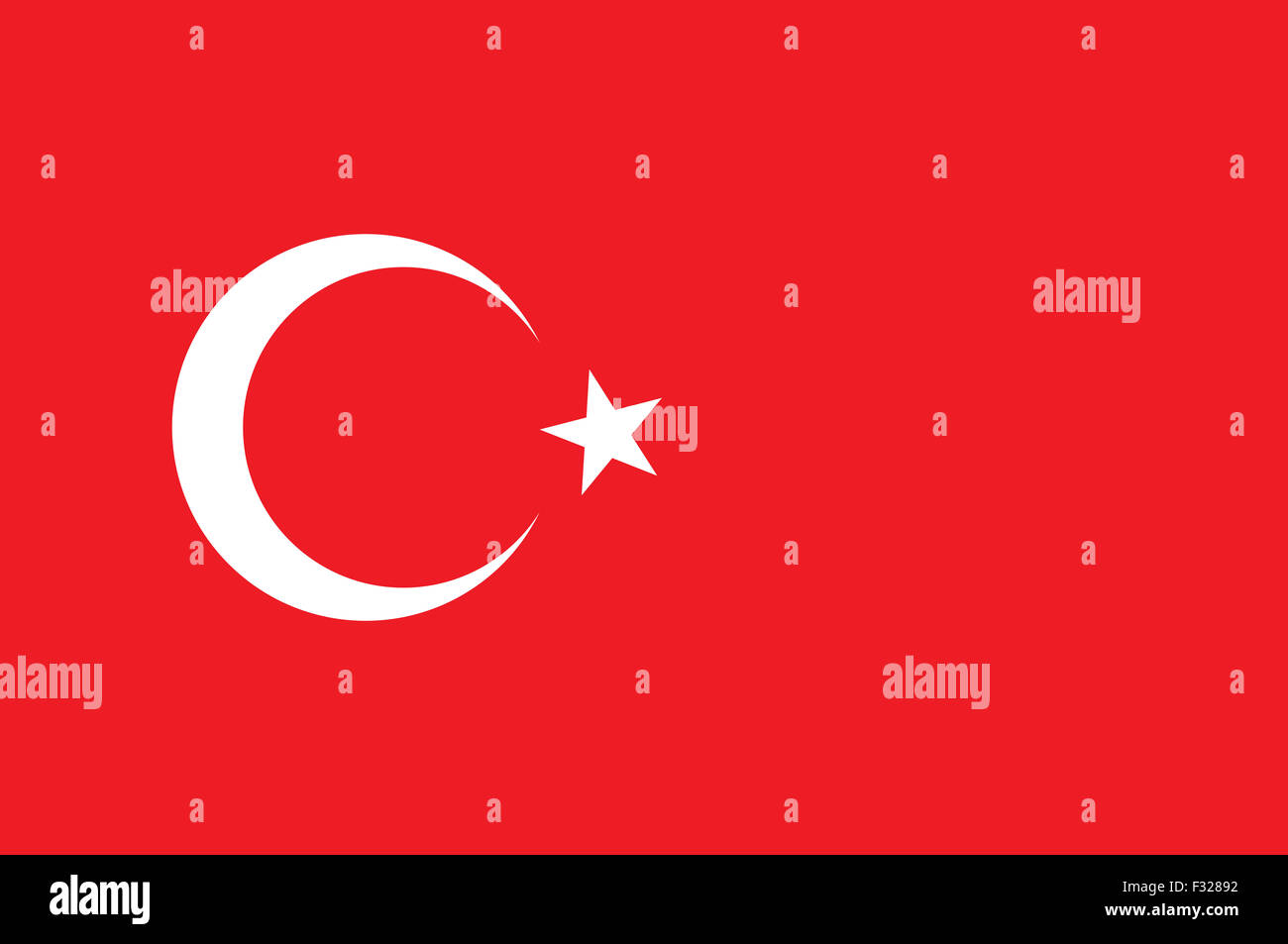 Bandiera nazionale della Turchia. Illustrazione di vettore di bandiera turca Foto Stock