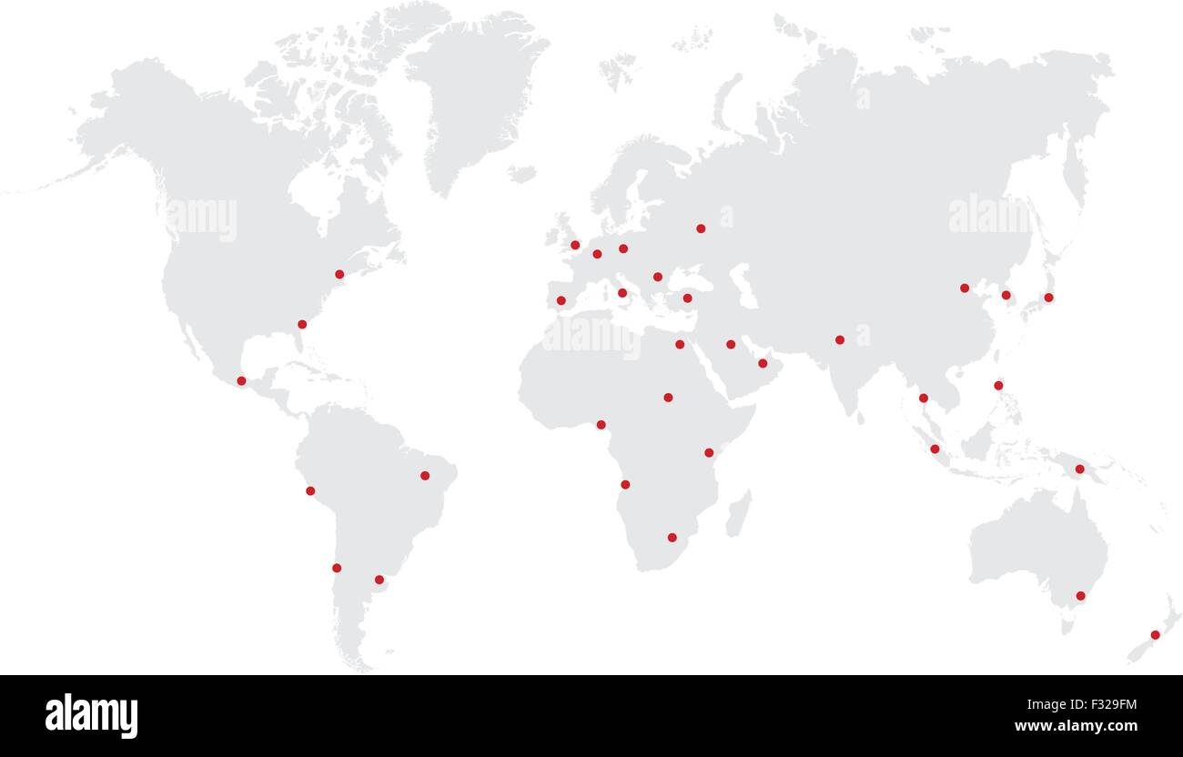 Città capitali sulla mappa del mondo vettore Illustrazione Vettoriale
