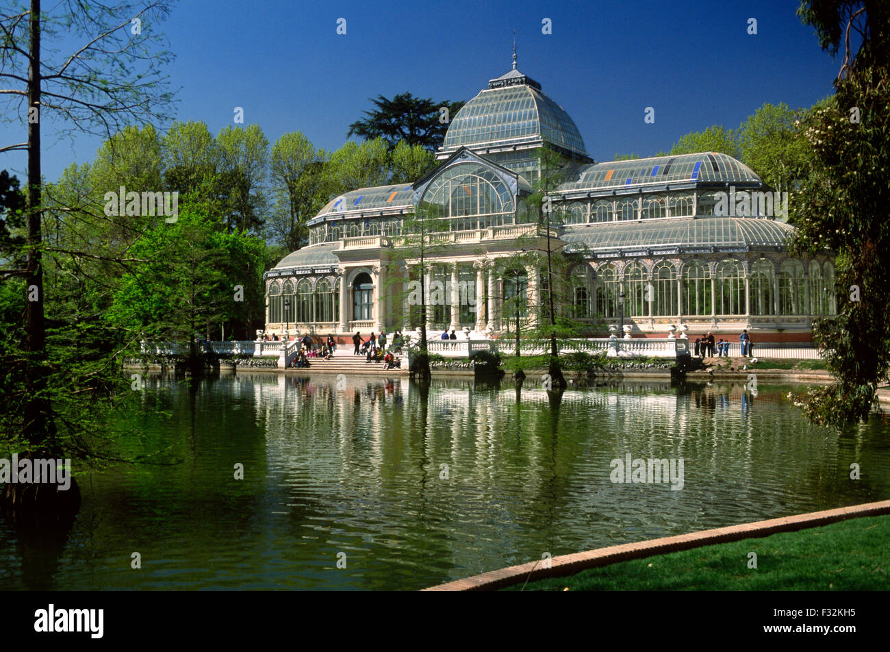 Spagna, Madrid, Parque del Retiro, Palacio de Cristal, palazzo di cristallo Foto Stock