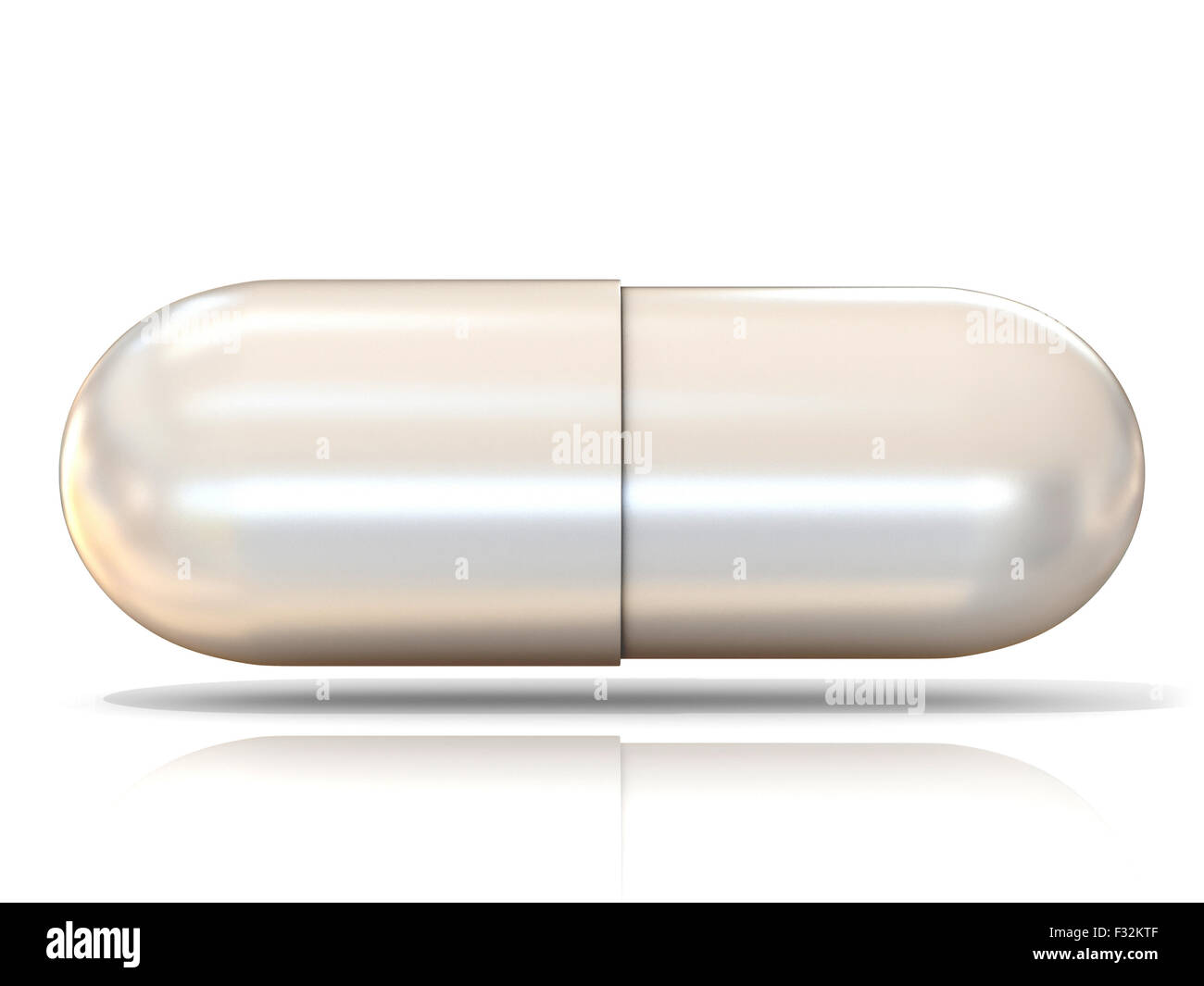 White 3D pillola isolati su sfondo bianco Foto Stock