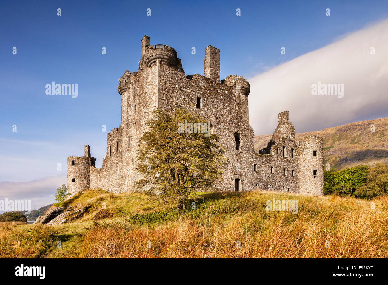 Kilchurn Castle e Loch Awe, Argyll and Bute, Scotland, Regno Unito. Foto Stock