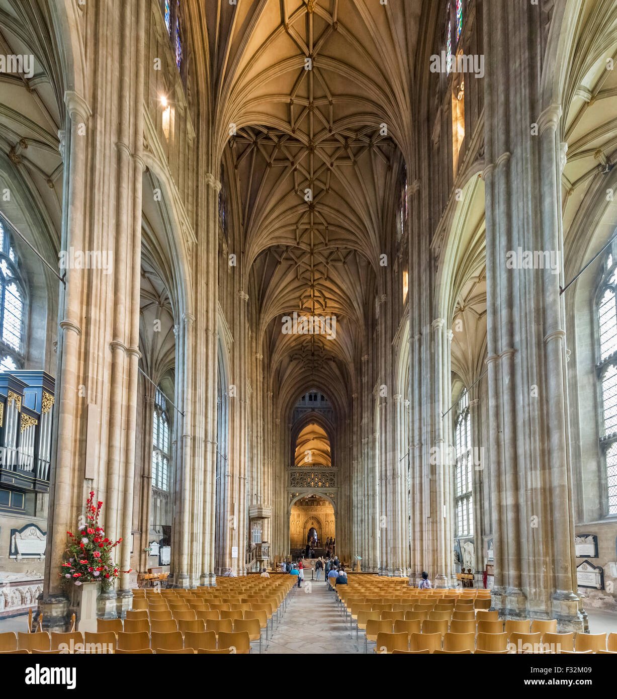 Navata della Cattedrale di Canterbury, Canterbury, nel Kent, England, Regno Unito Foto Stock