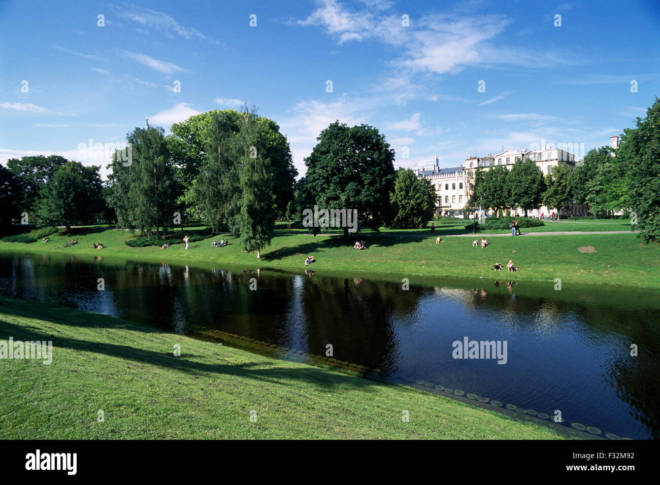 Lettonia, riga, parco Bastejkalna, canale cittadino Foto Stock