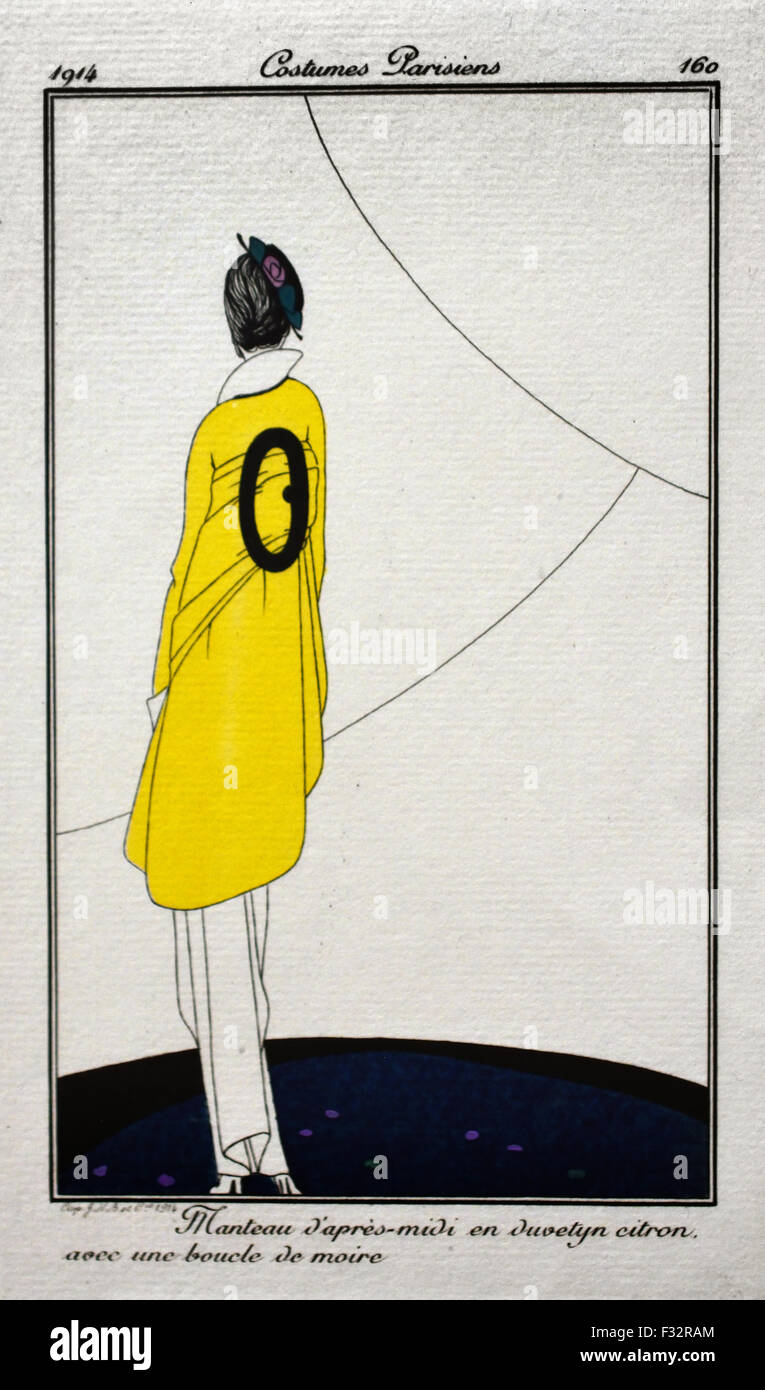 Journal des Dames et des modalità - La moda illustratori 1912-1914 Pubblicato da Tom Antongini mano incisioni colorate Parigi Foto Stock