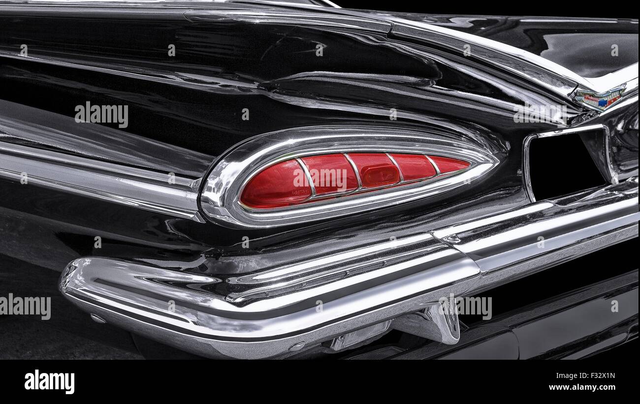 Pinna di coda,una particolare immagine di un 1959 Chevy Bel Air. Foto Stock
