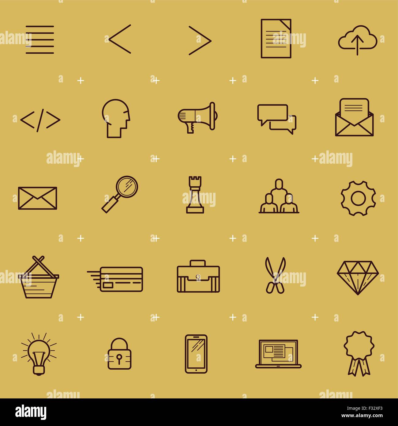 Web e interfaccia Icon Set. Una collezione di Internet e icone di navigazione. Illustrazione Vettoriale. Illustrazione Vettoriale