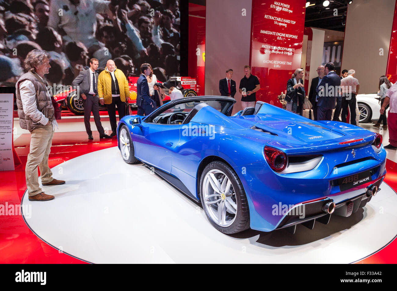 Ferrari 488 Spider presso la IAA 2015 Foto Stock