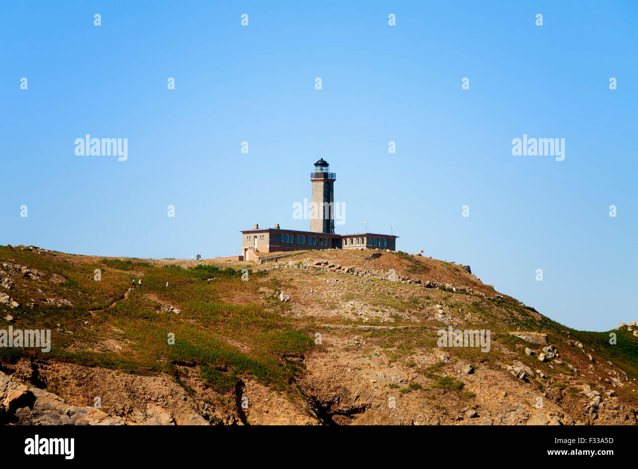 Moines Island Lighthouse Cotes d'Armor Bretagna Francia Europa. Foto Stock
