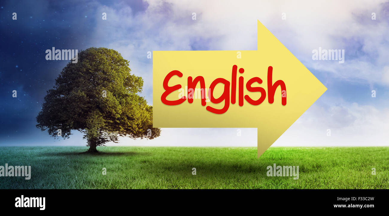 Inglese contro campo di notte e di giorno Foto Stock