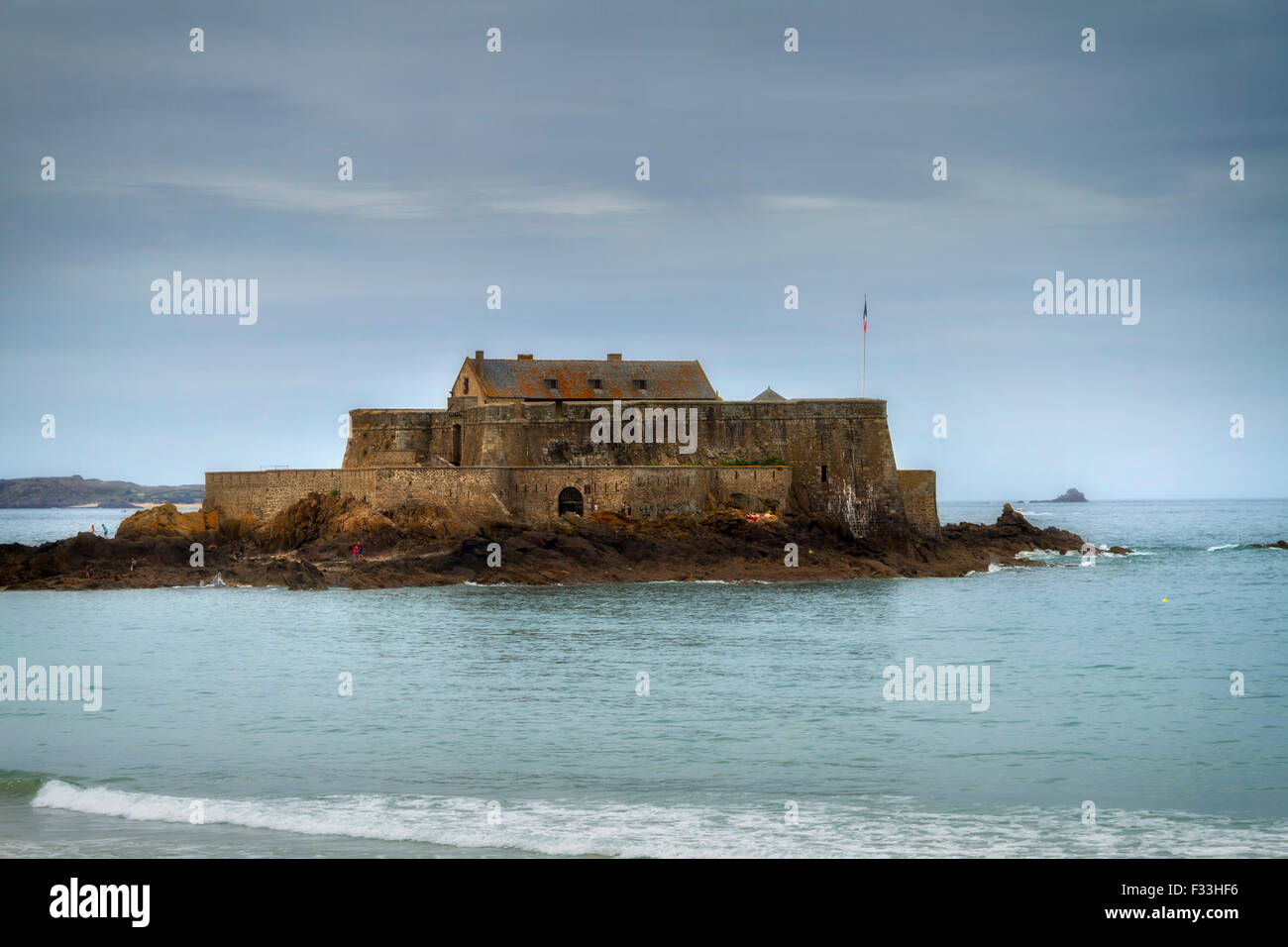 Fort nazionale, monumento storico costruito da Vauban nel 1689, Sain Malo, Bretagna, in Francia, in Europa. Foto Stock