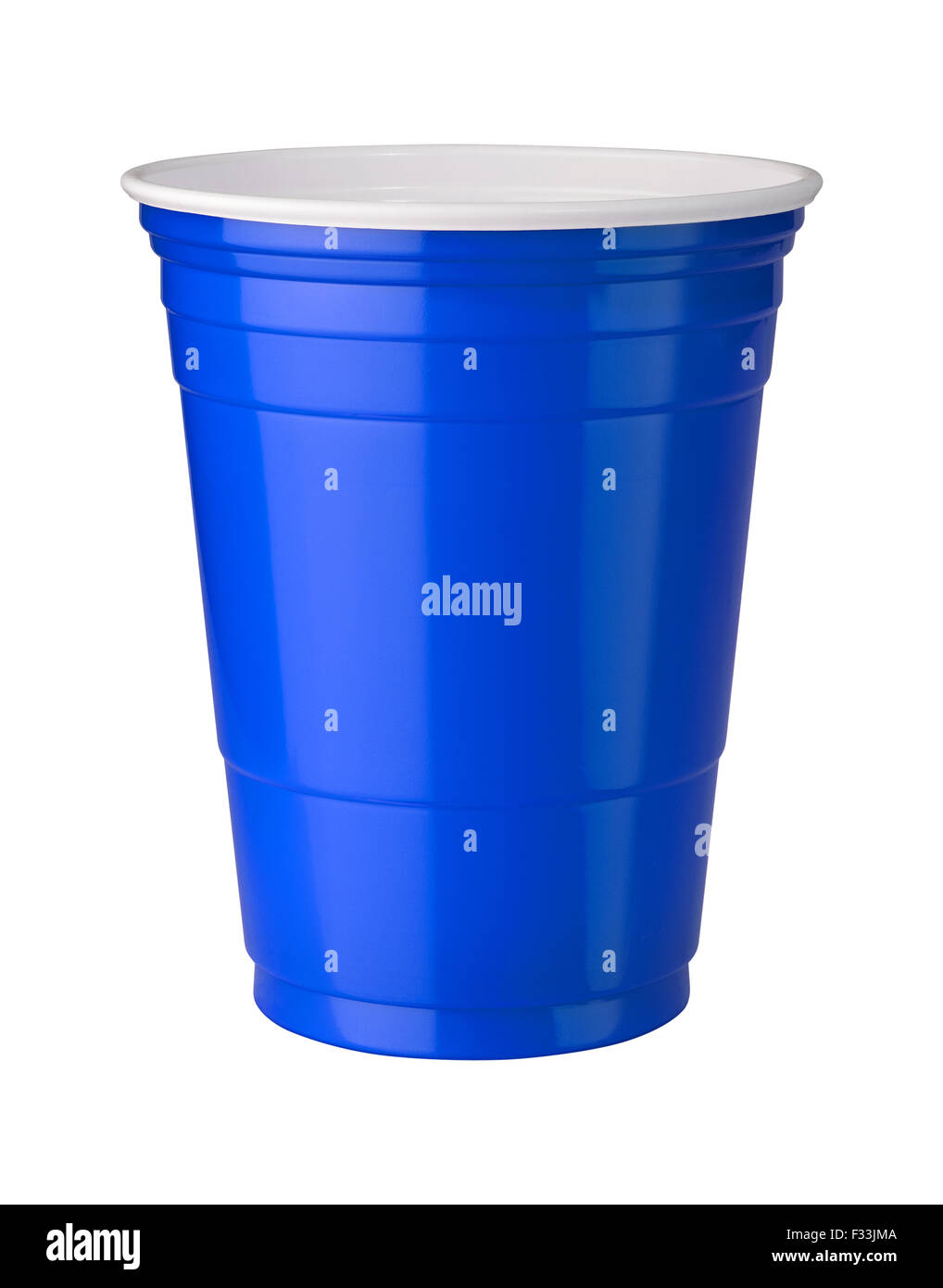 Blu tazza in plastica isolato su bianco. Foto Stock