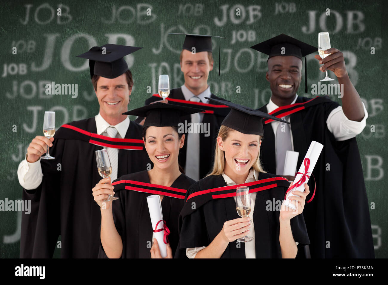 Immagine composita del gruppo di persone la laurea dall'università Foto Stock