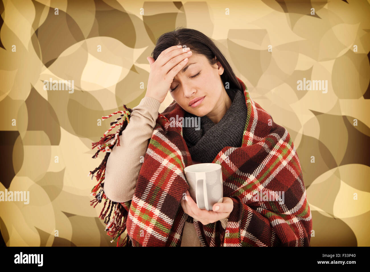 Immagine composita della malata avente un'emicrania Foto Stock