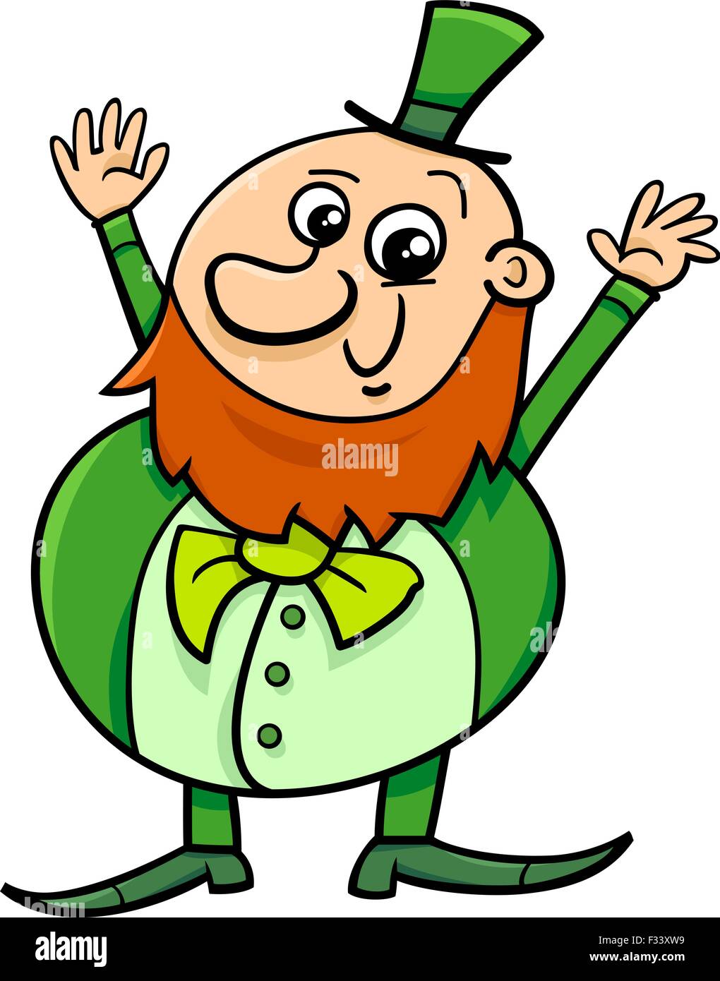 Illustrazione del fumetto di Felice Leprechaun su San Patrizio giorno Illustrazione Vettoriale