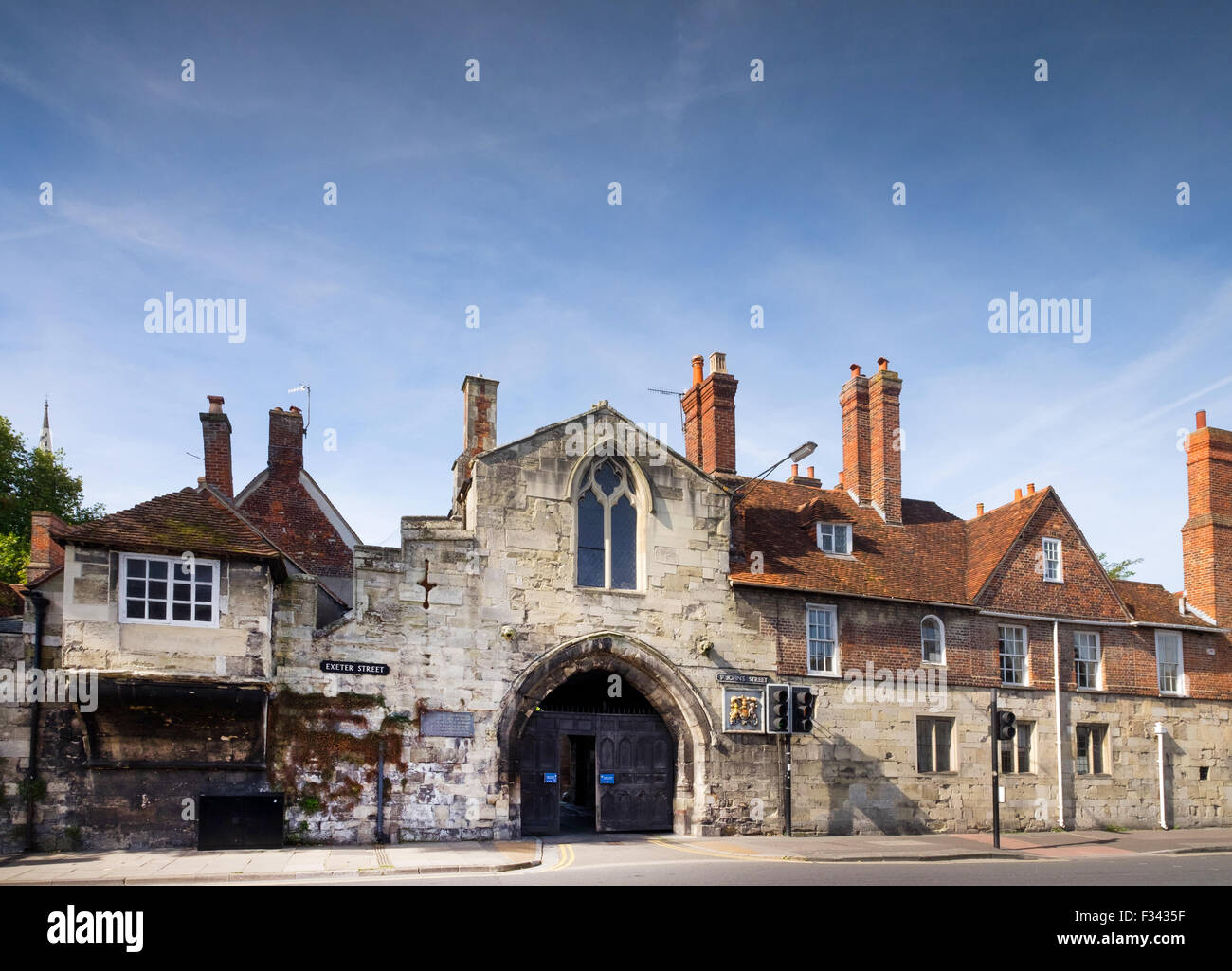 St Ann's Gate a Salisbury, Wiltshire, Regno Unito Foto Stock
