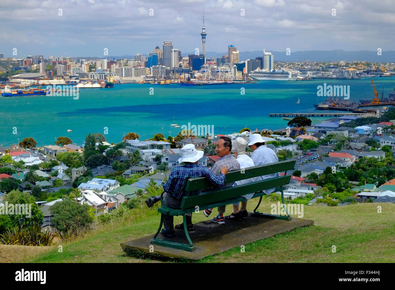 Vista del porto di Auckland dalla Devonport Nuova Zelanda NZ Foto Stock