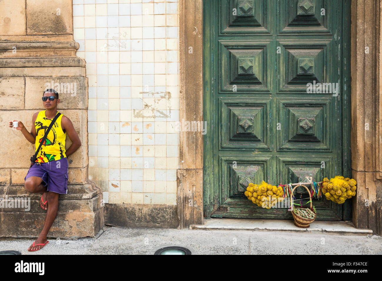 La vita di strada, il centro storico di Salvador de Bahia, Brasile Foto Stock