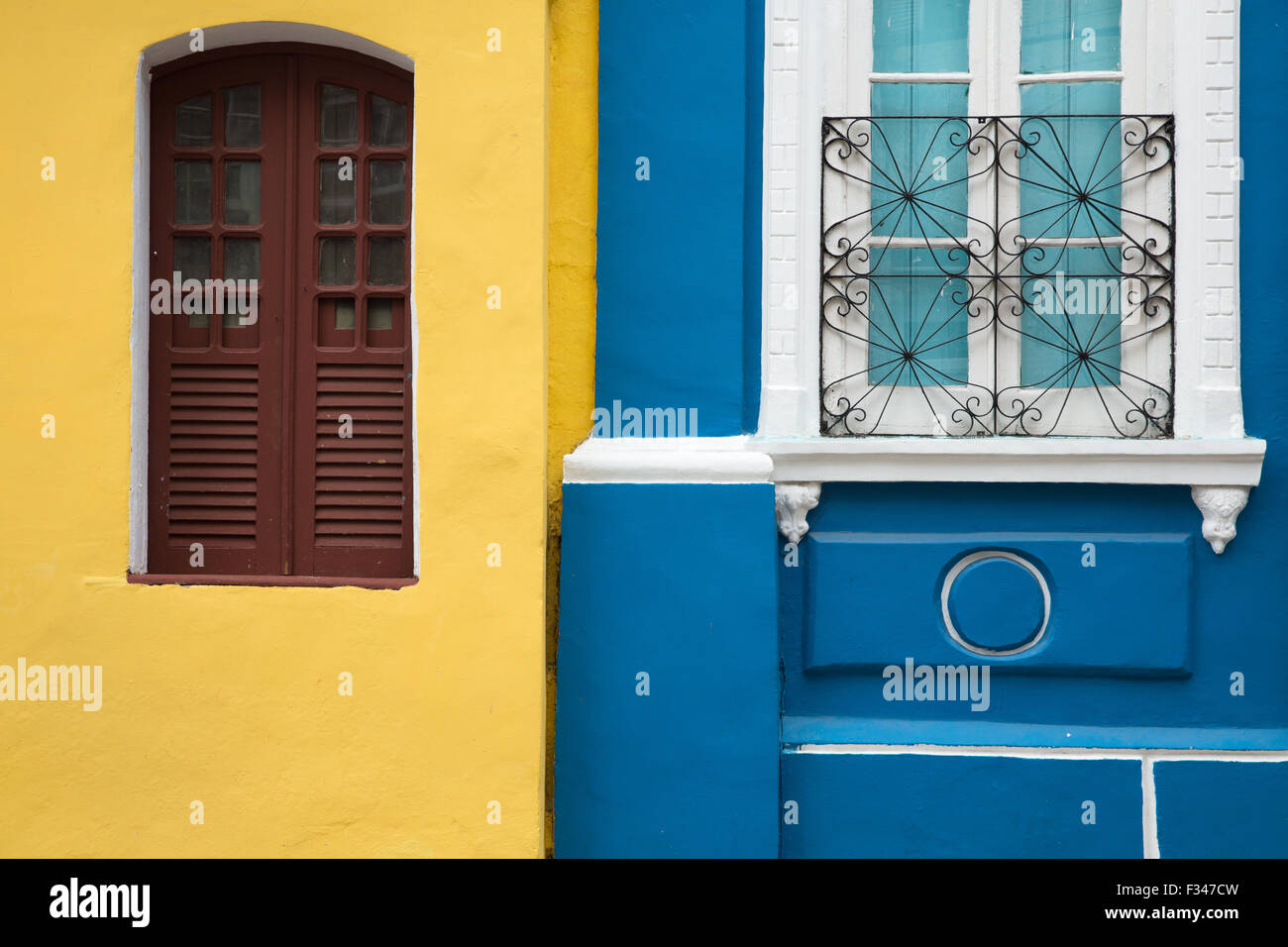 Architettura coloniale nel centro storico di Salvador de Bahia, Brasile Foto Stock