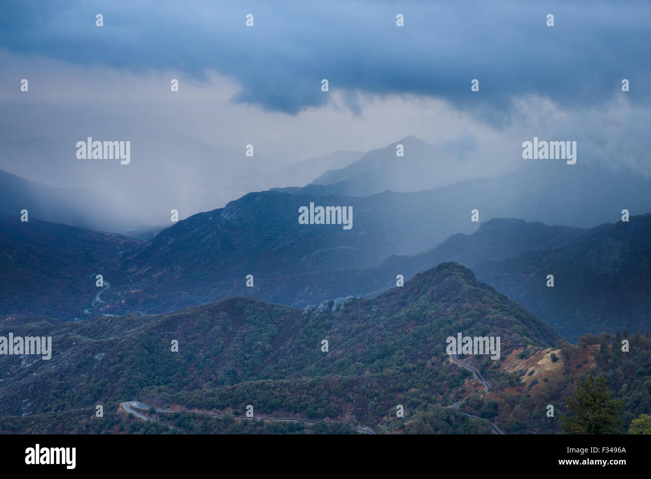 La Valle Kaweah, Sequoia National Park, California, Stati Uniti d'America Foto Stock