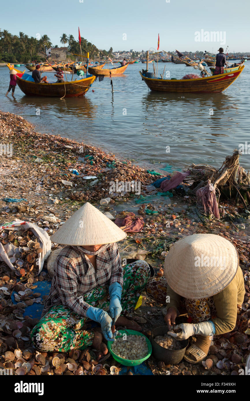 Mũi né villaggio di pescatori, Bình Thuận Provincia, Vietnam Foto Stock
