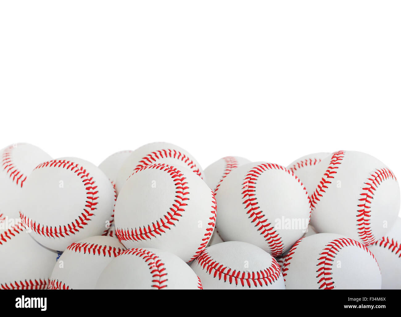 Baseballs isolato e posto per un iscrizione Foto Stock