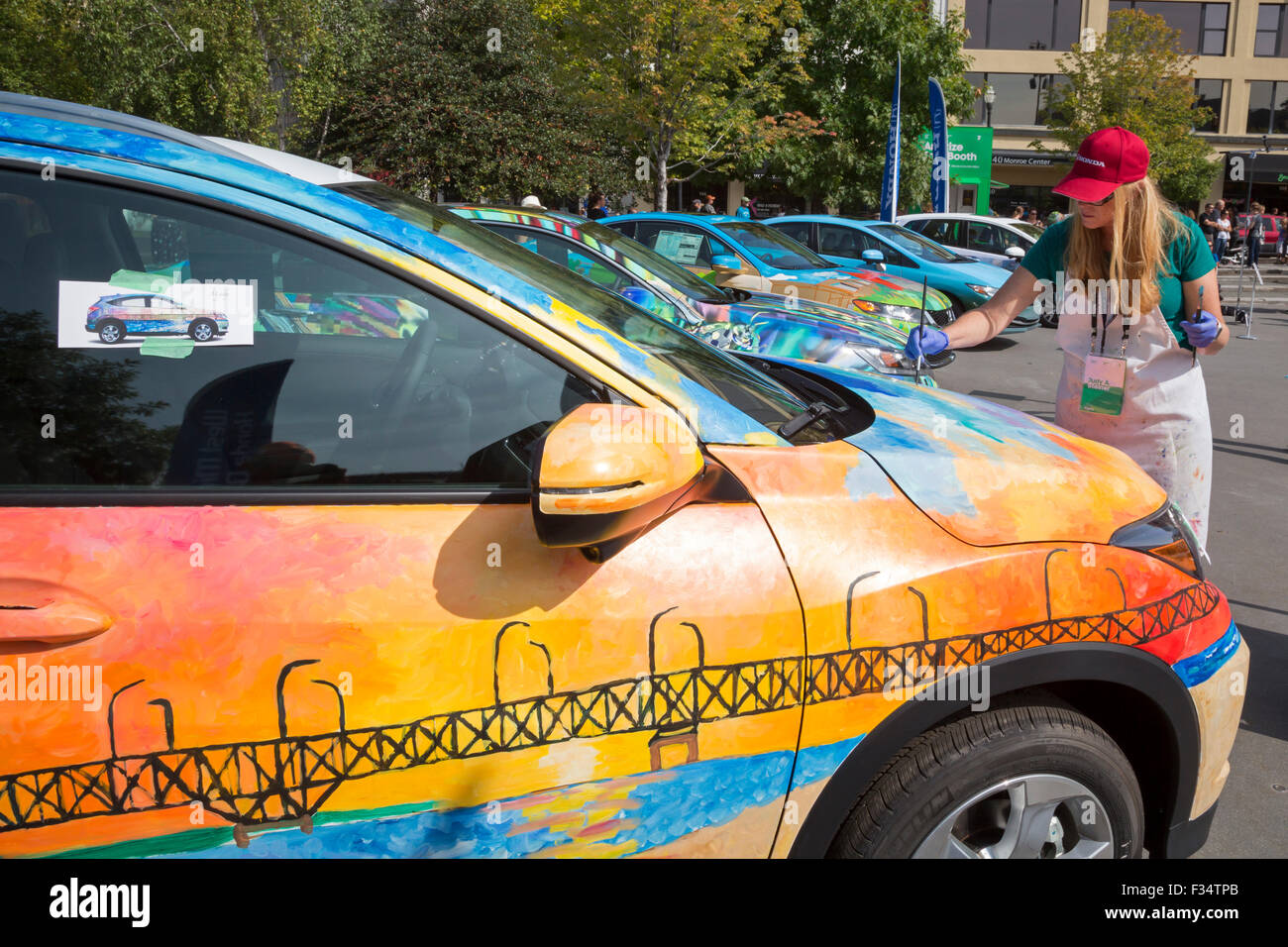 Grand Rapids, Michigan - l annuale ArtPrize concorrenza dispone di 1550 opere d'arte a 162 sedi in tutta la città. Foto Stock