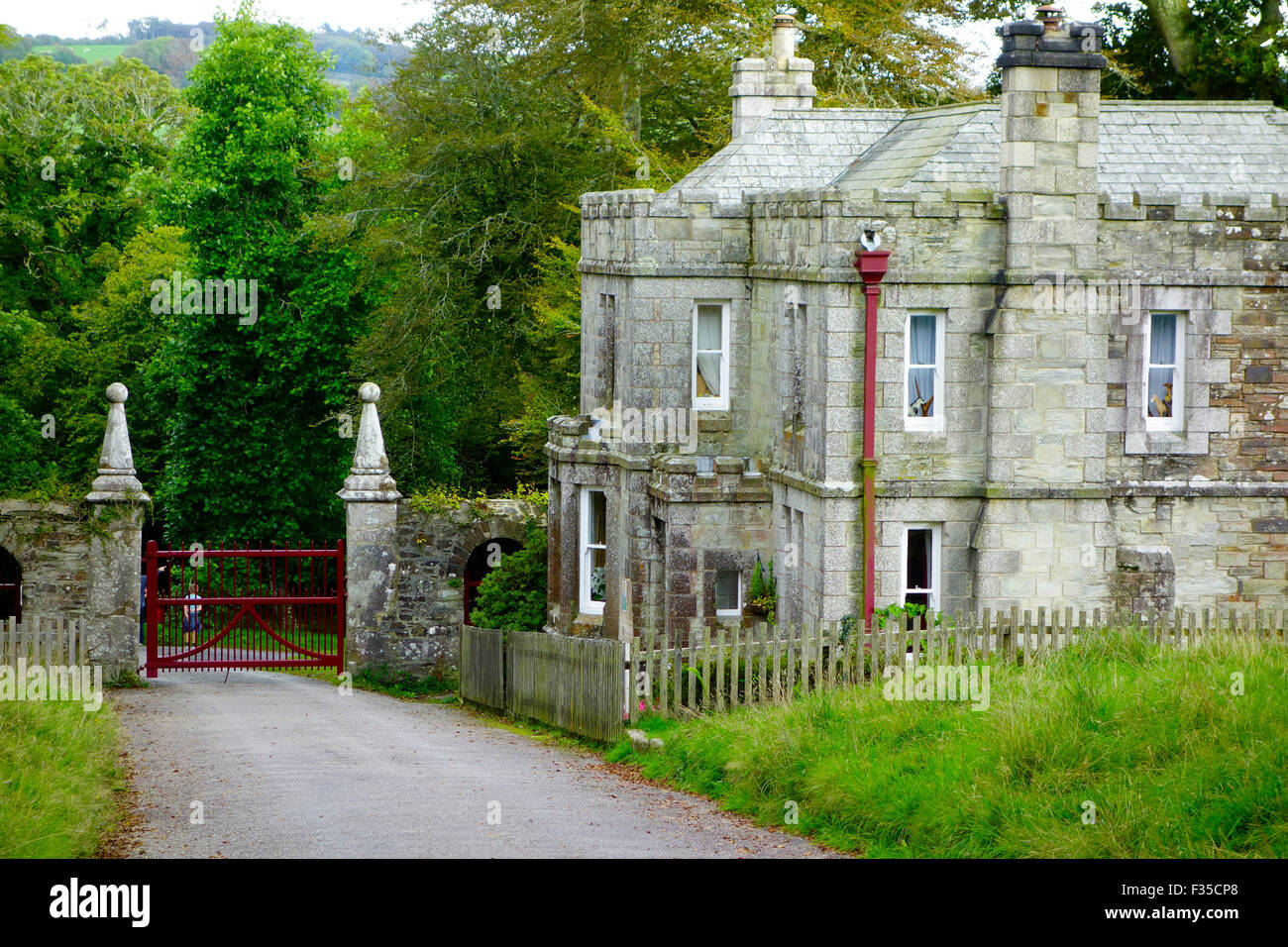 Newton Lodge, Lanhydrock House, Cornwall, Inghilterra, Regno Unito in estate Foto Stock