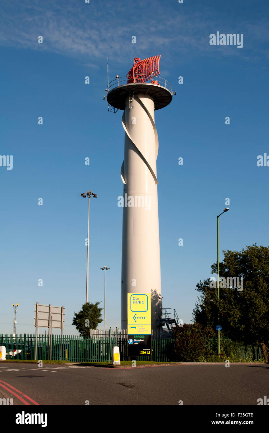 Torre di radar, dall'Aeroporto di Birmingham, Regno Unito Foto Stock