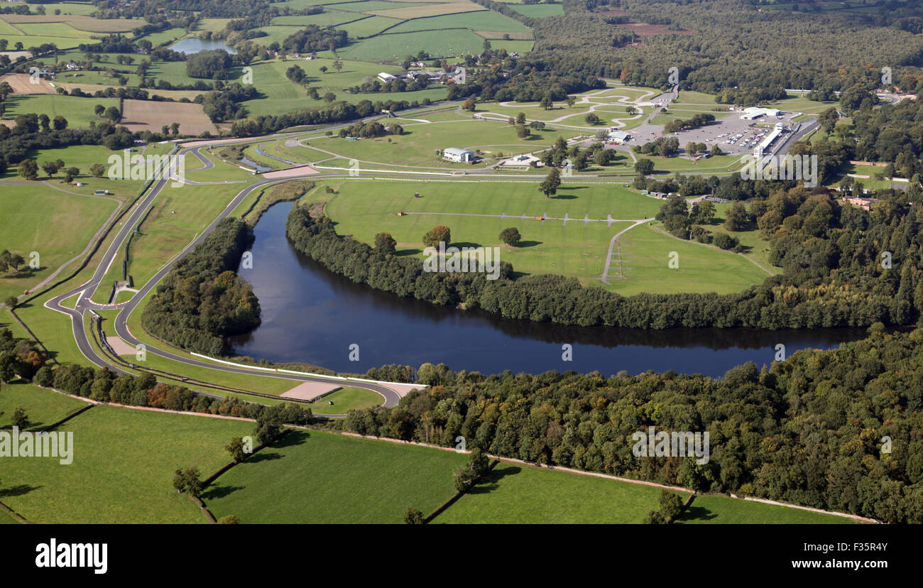 Vista aerea di Oulton Park motor racing circuito nel Cheshire, Regno Unito Foto Stock