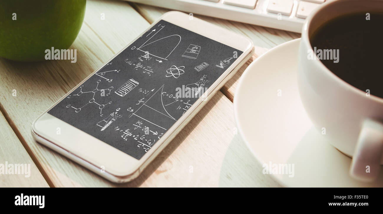 Immagine composita della matematica e delle scienze scarabocchi Foto Stock