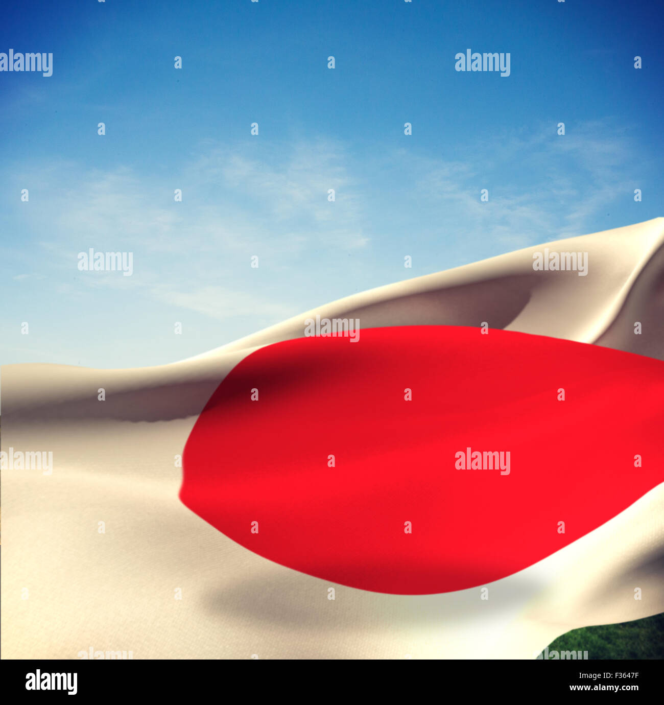 Immagine composita del cerchio rosso sulla bandiera del Giappone Foto Stock