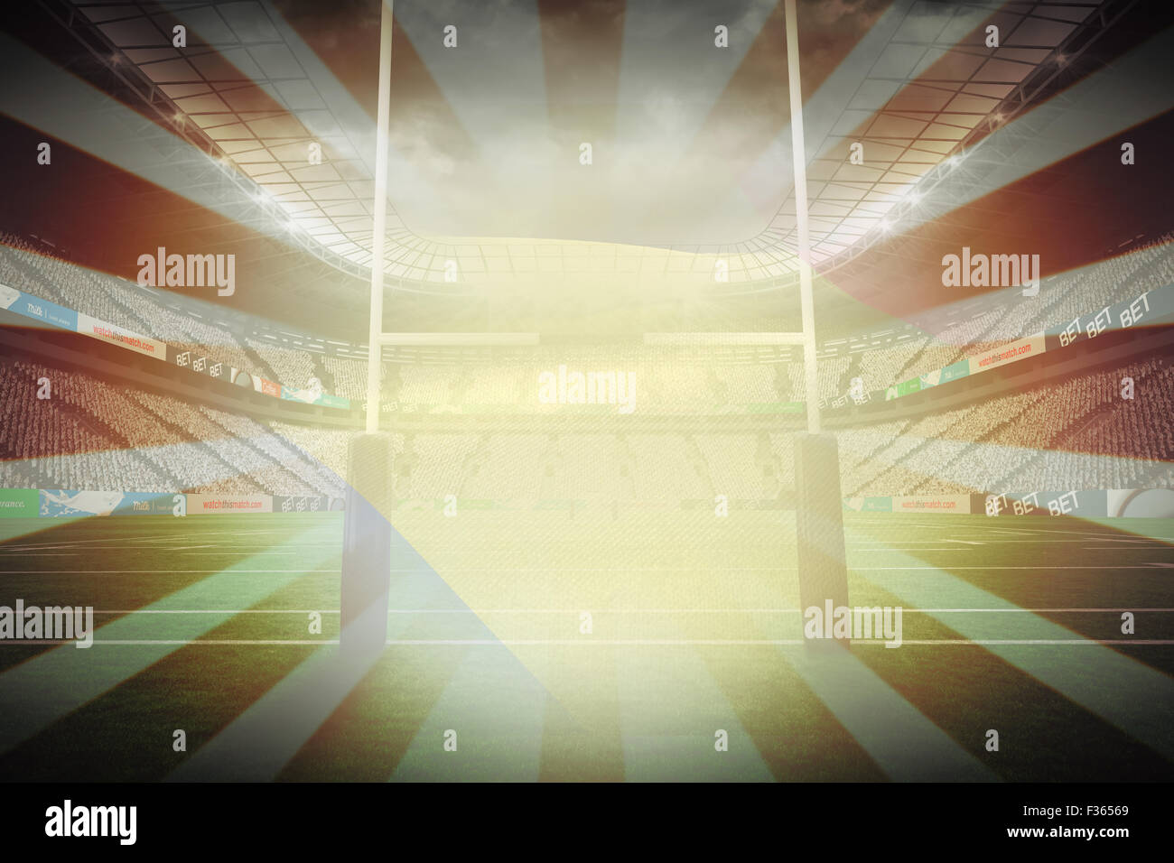 Immagine composita di ritagliata bandiera rumena Foto Stock