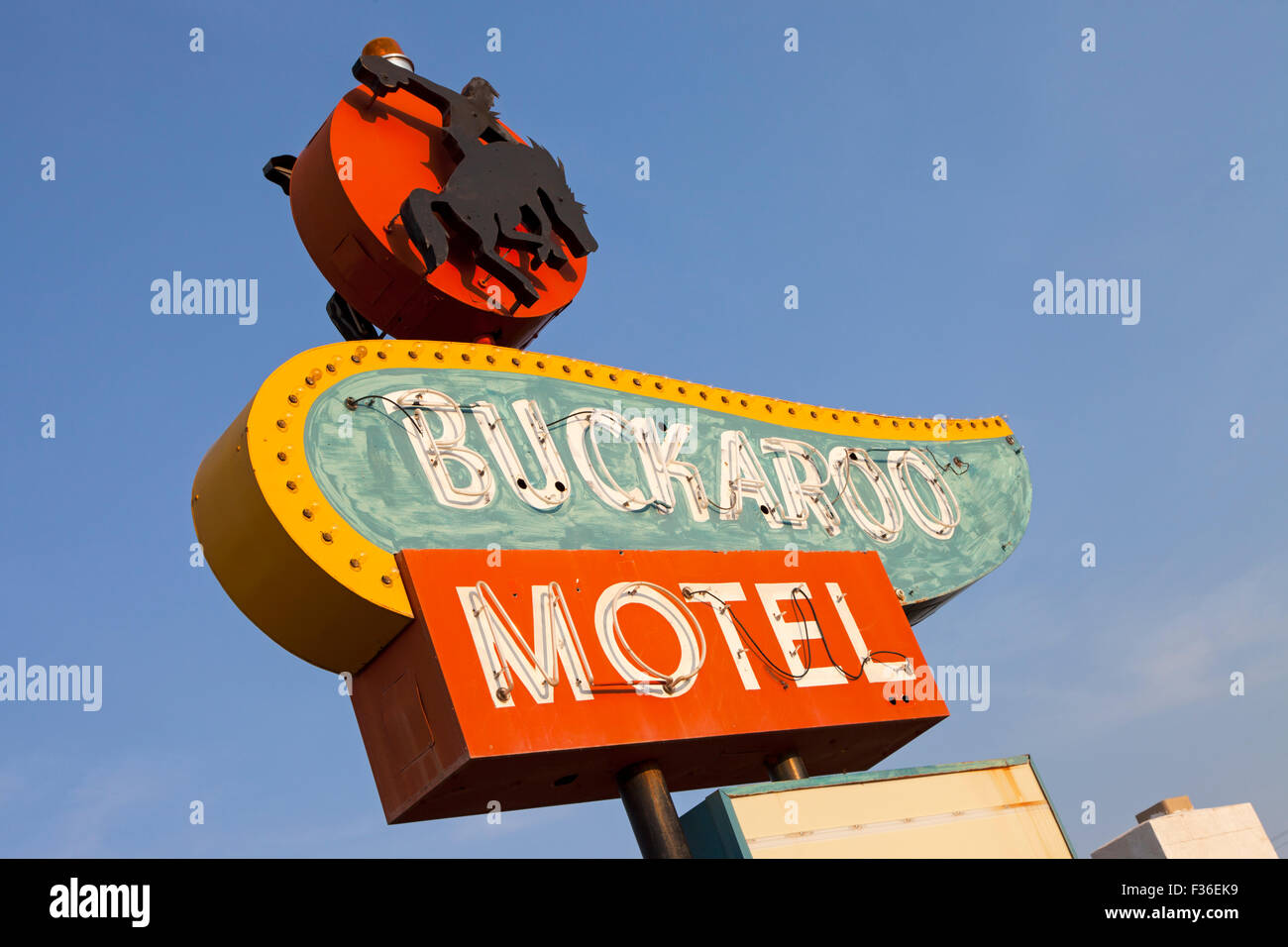 Il Buckaroo Motel lungo il percorso 66 in Tucumcari, Nuovo Messico. Foto Stock