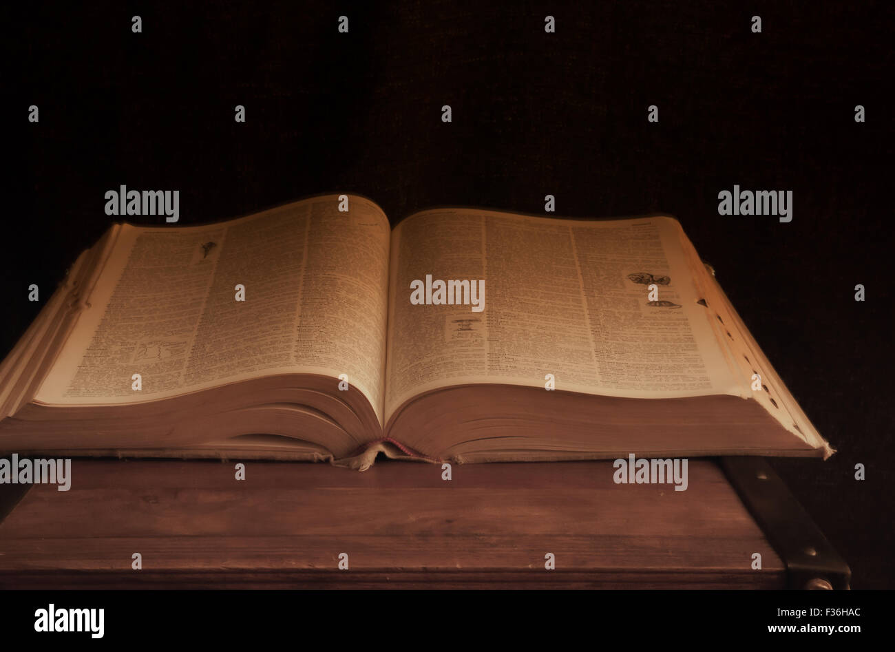 Vecchio libro con pagine aperte Foto Stock