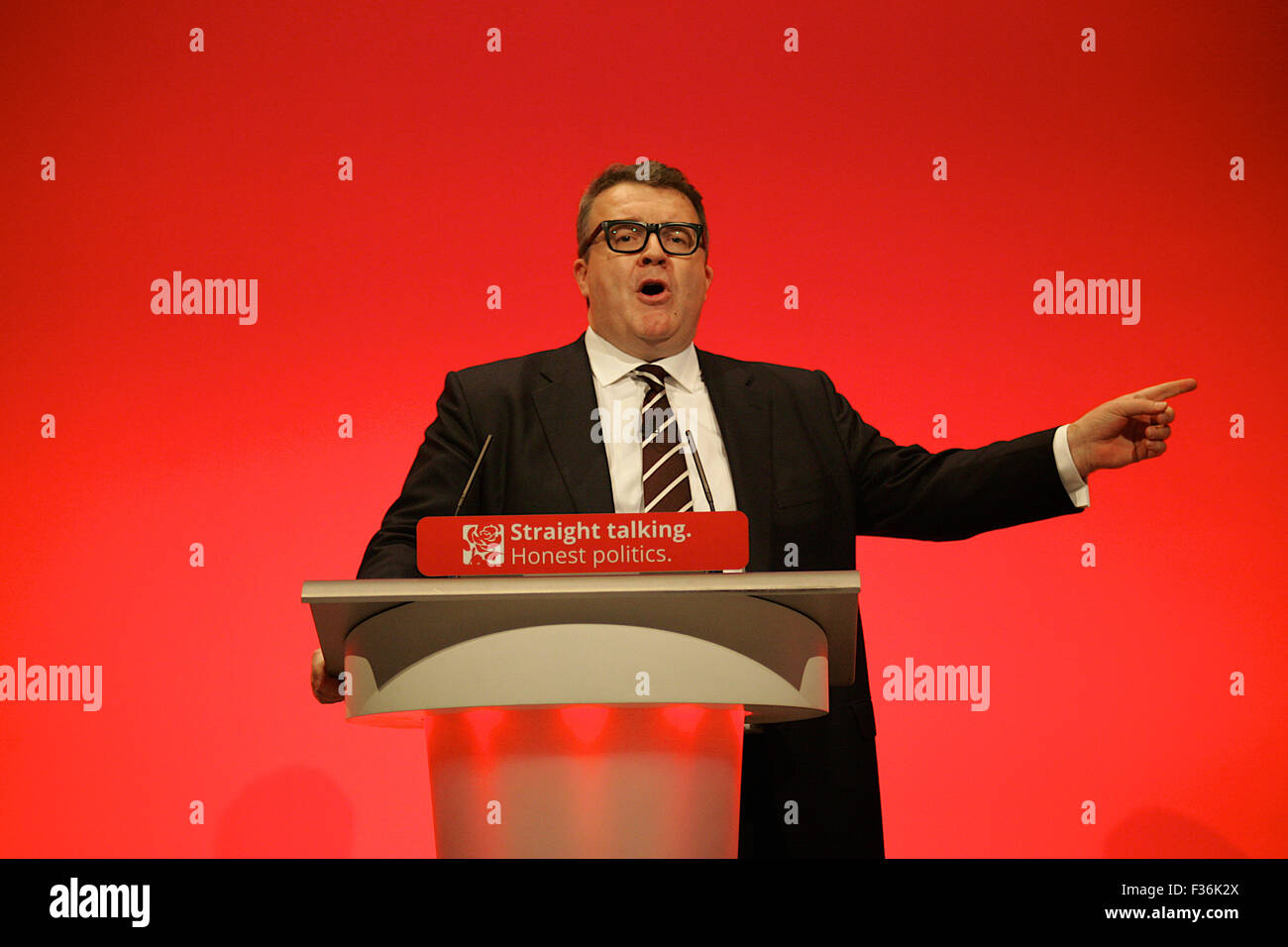 Tom Watson dà il suo discorso in occasione del congresso del partito laburista la in Brighton 2015 Foto Stock