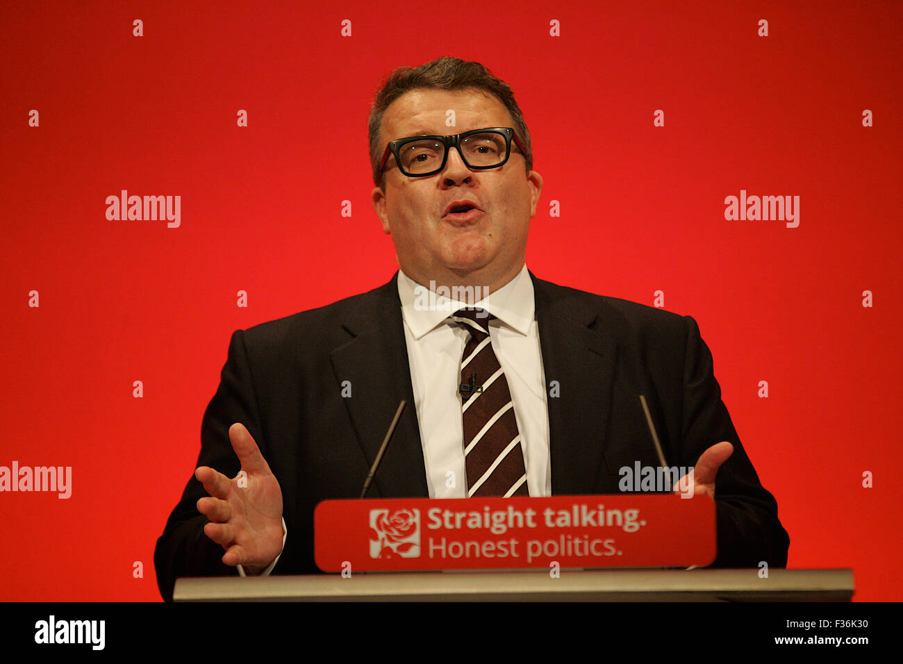 Tom Watson dà il suo discorso in occasione del congresso del partito laburista la in Brighton 2015 Foto Stock