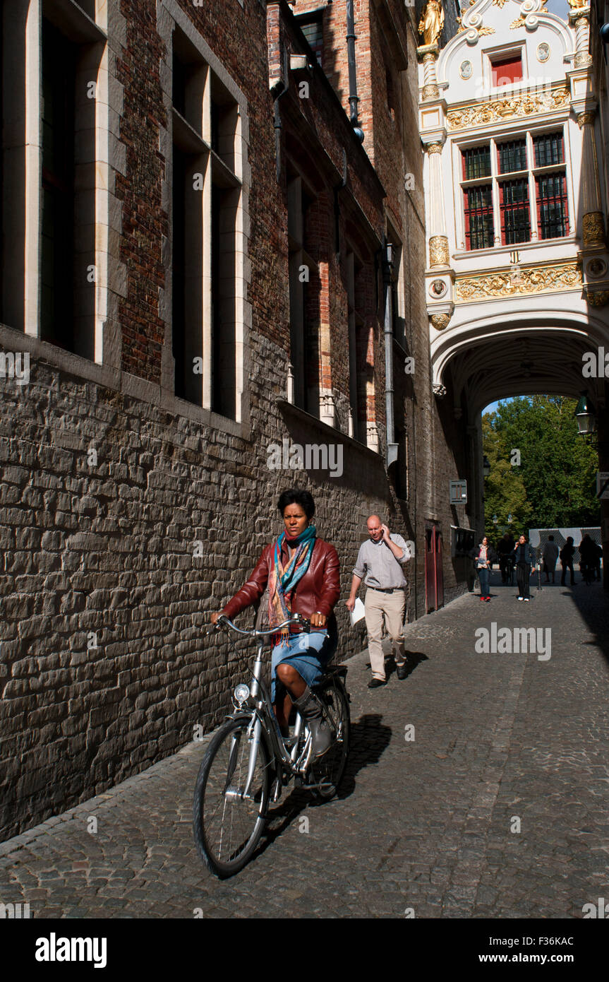 Asino Blind Alley è un famoso marciapiede di Brugge, in Belgio. Esso conduce dal Burg a Vismarkt. "Blinde Ezelstraat" portando a B Foto Stock