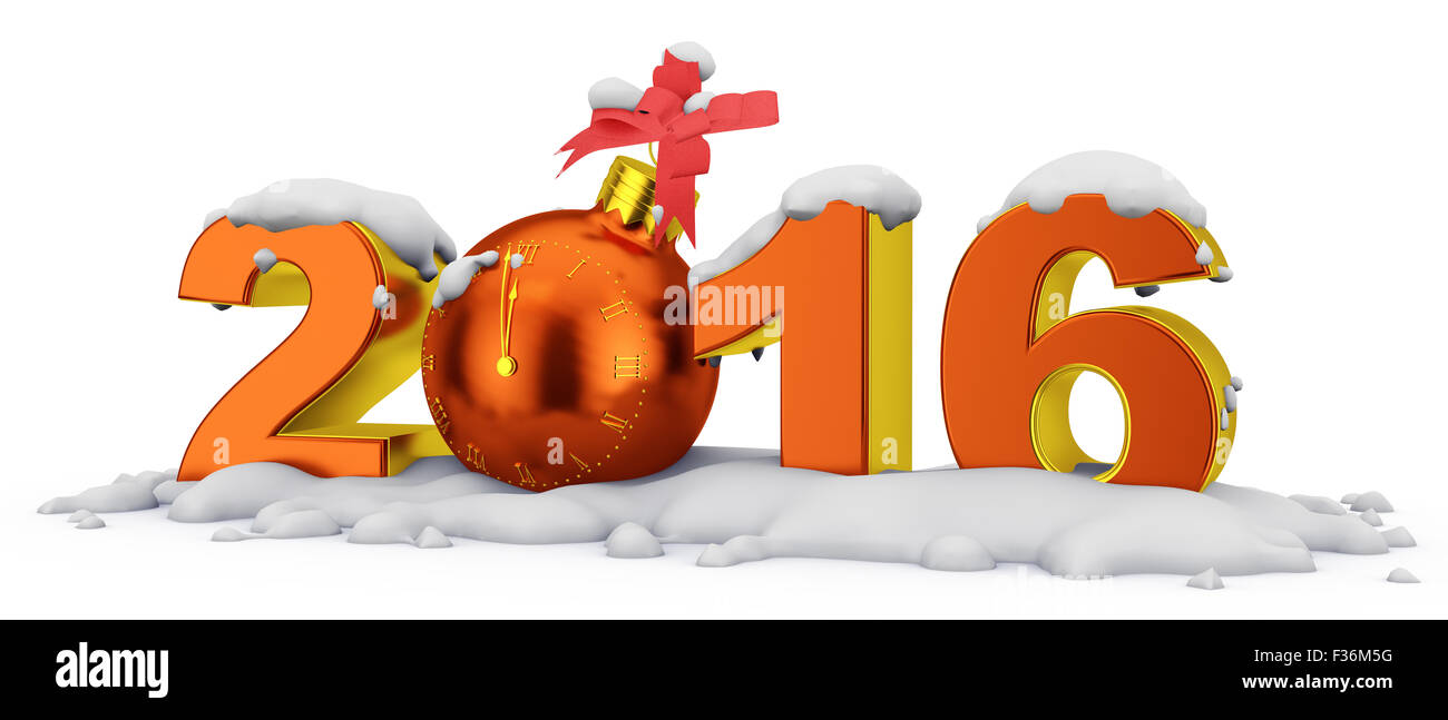 Orologio a forma di sfera e figure 2016 Foto Stock