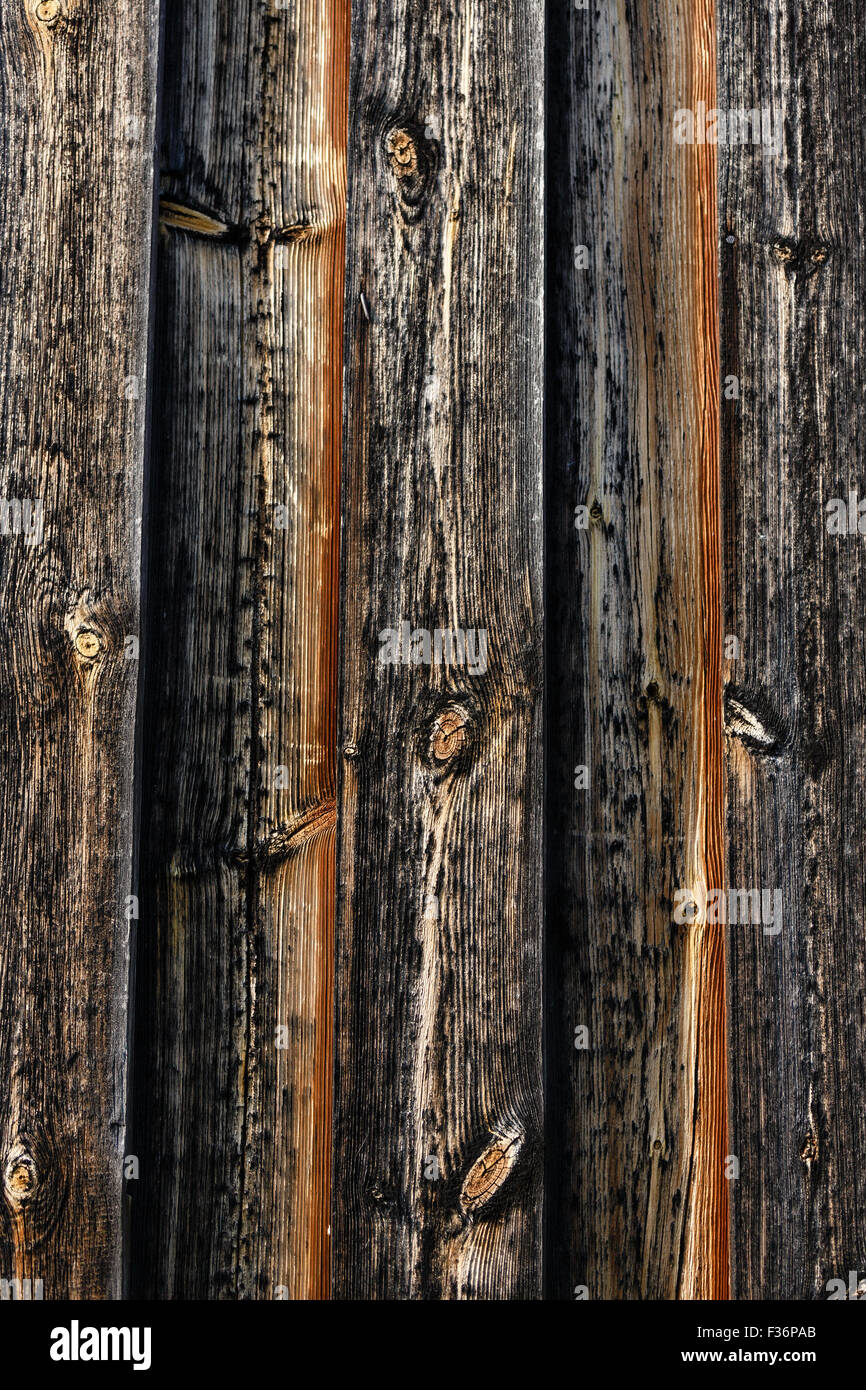 Il vecchio fienile parete in legno Texture di sfondo Foto Stock