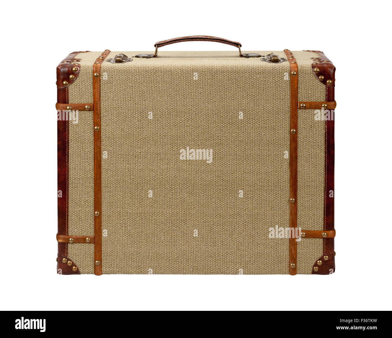 Deco legno Valigia Tela Foto Stock