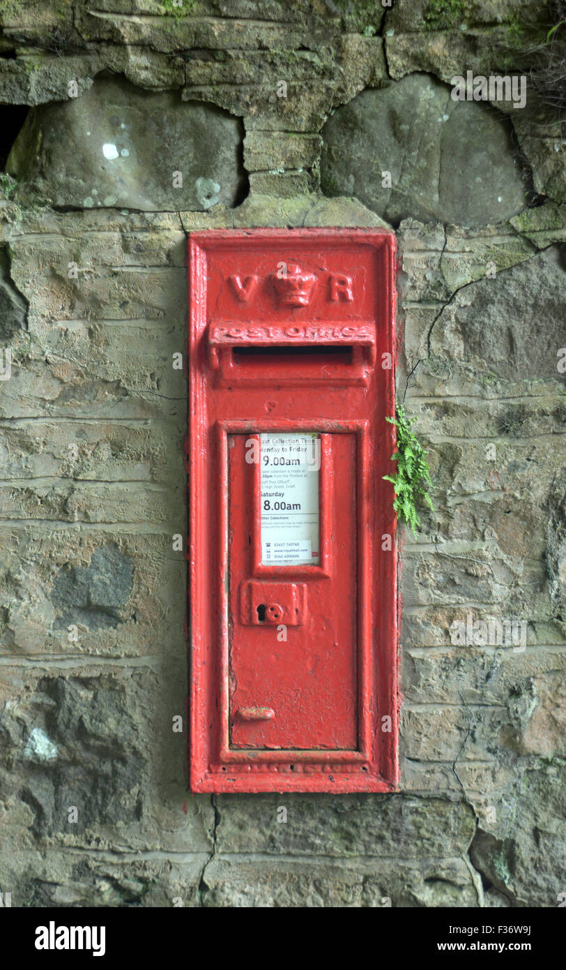 Victorian letter box su una parete in Perthshire Scozia Scotland Foto Stock