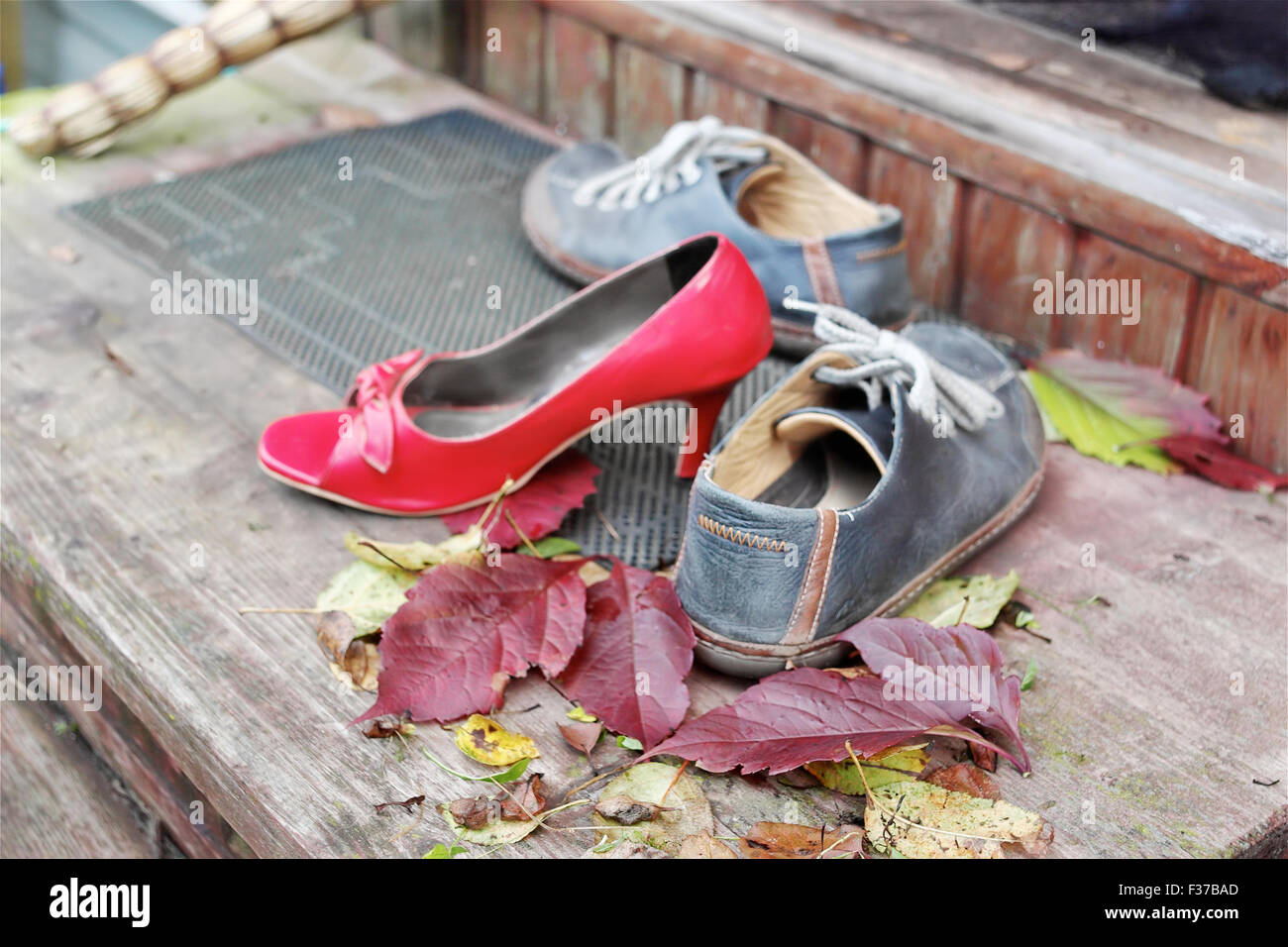 Autunno ancora con usura del piede Foto Stock