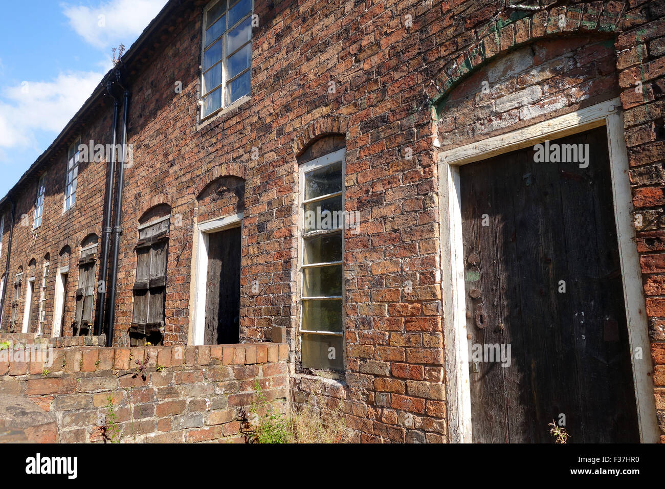 I falegnami di fila cottages a Coalbrookdale Regno Unito all'inizio del XIX secolo i lavoratori case a schiera Foto Stock