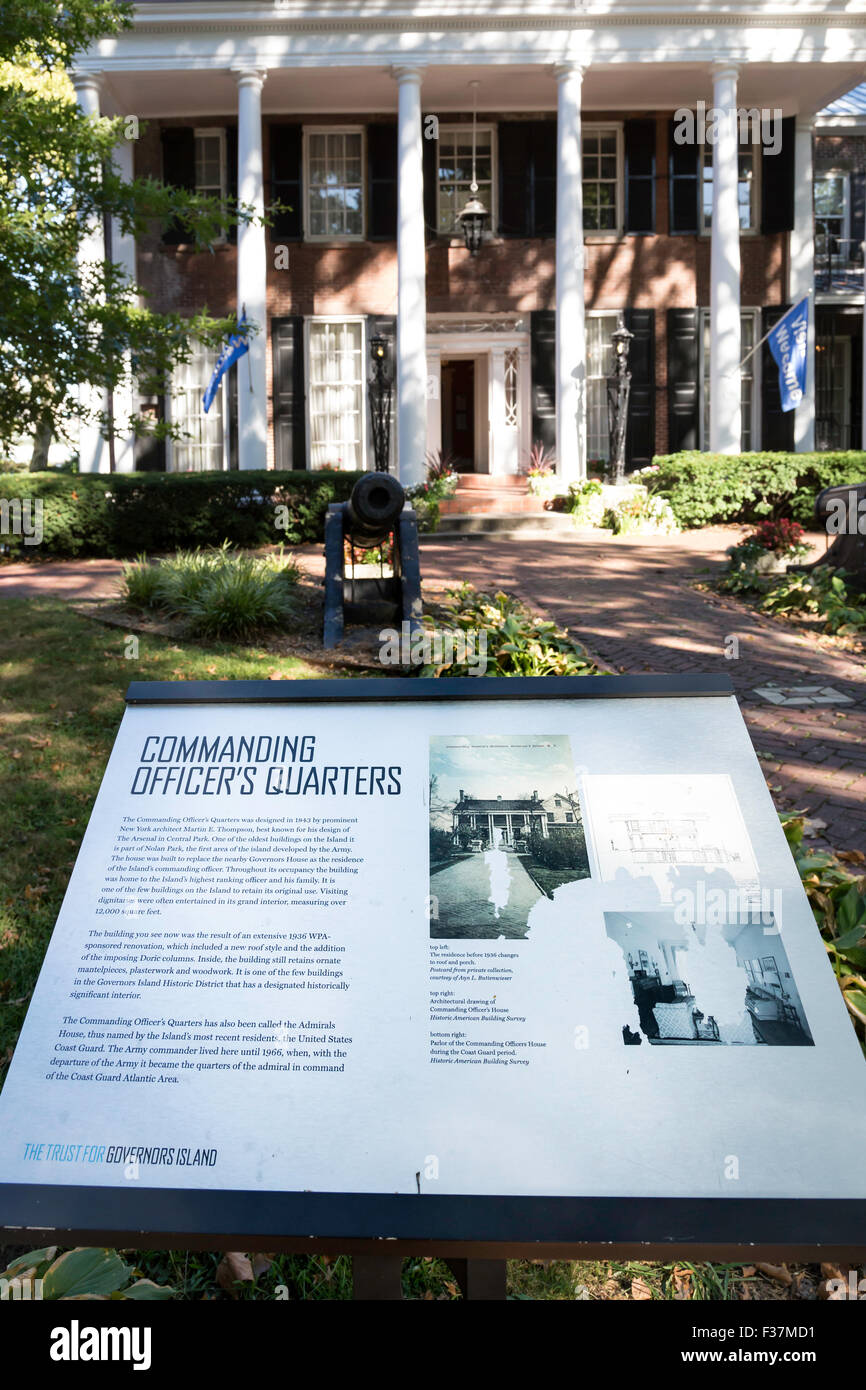 La casa dell'Ammiraglio , Nolan park, Governors Island, New York City, Stati Uniti d'America Foto Stock