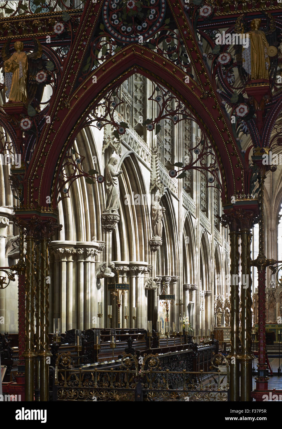 Lichfield Cathedral, coro schermo Foto Stock