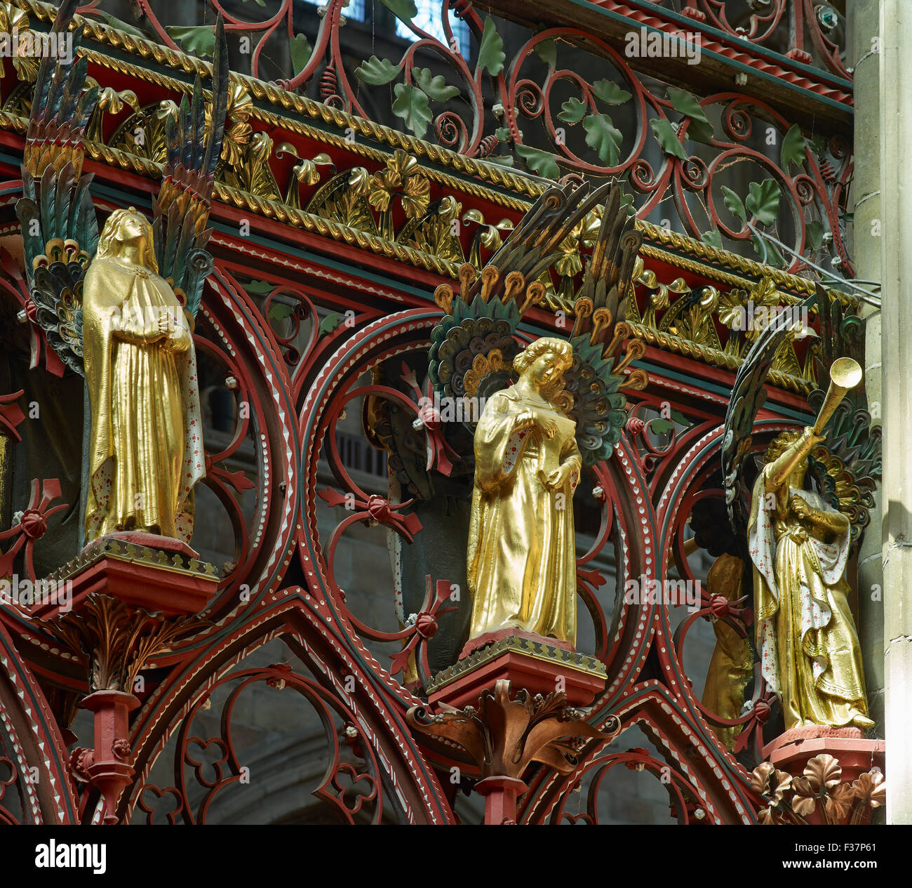Lichfield Cathedral, coro Angeli dello schermo Foto Stock